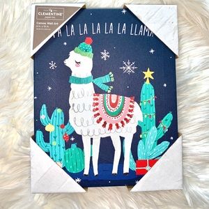 Christmas Llama Canvas Wall Art